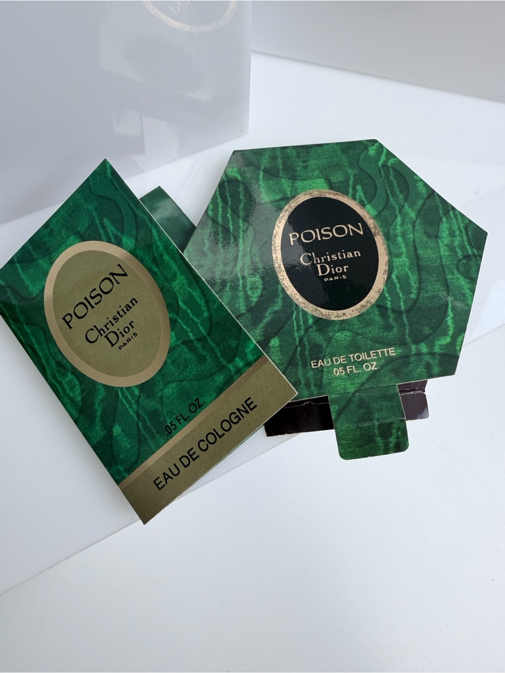Vintage Christian Dior Poison Eau De Cologne & Eau De Toilette Sample Vials